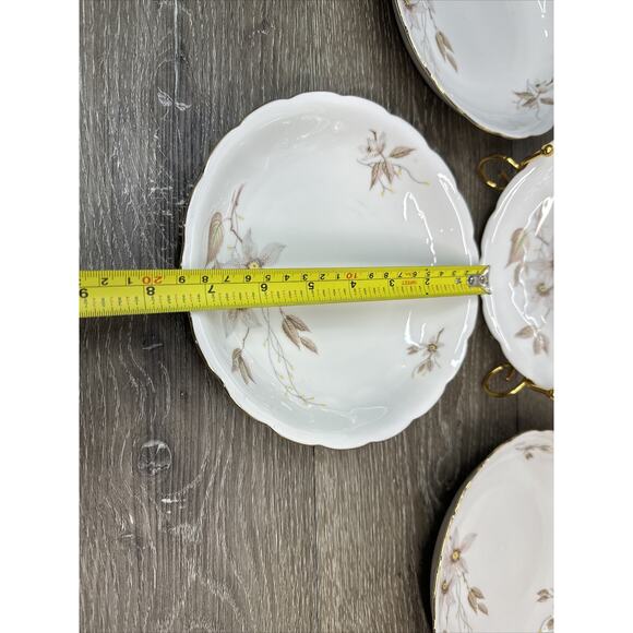 Crown Heiden Bavaria Porcelain Salad Plates 7.5” Scalloped Edge & Gold Rim-4 Pc - Picture 7 of 10